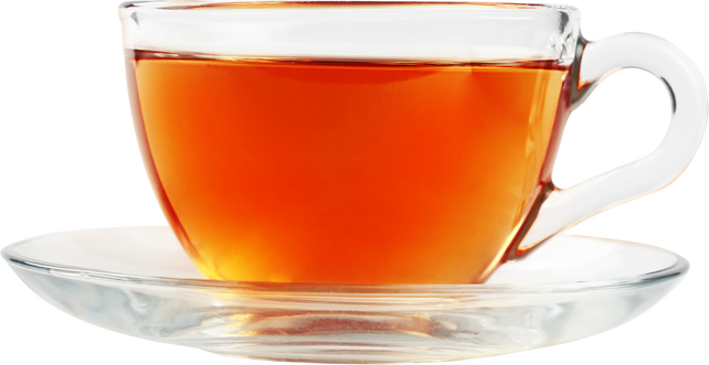 Transparent Glass Cup of Black Tea Isolated